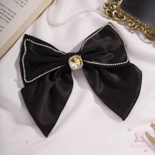 Black Tie Bow Hair Clips