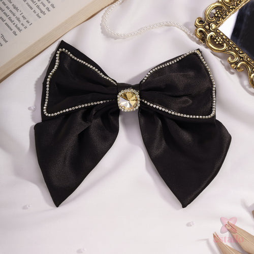 Black Tie Bow Hair Clips