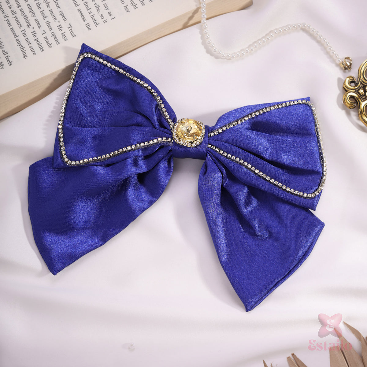 Ocean Blue Bow Hair Clip