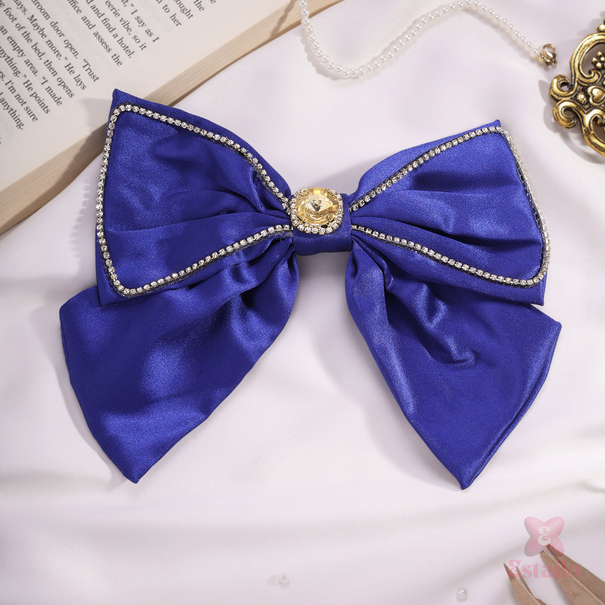 Ocean Blue Bow Hair Clip