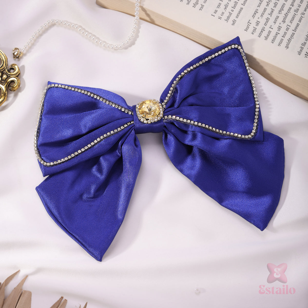Ocean Blue Bow Hair Clip