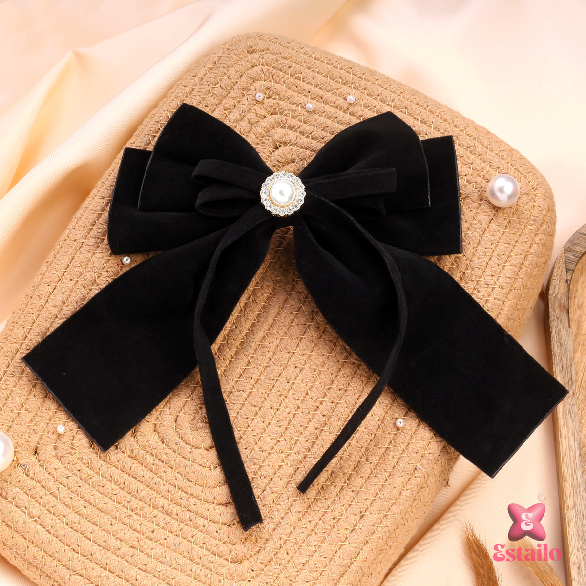 Midnight Glam Bow Clip