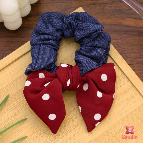 Polka Dot Bow Scrunchie
