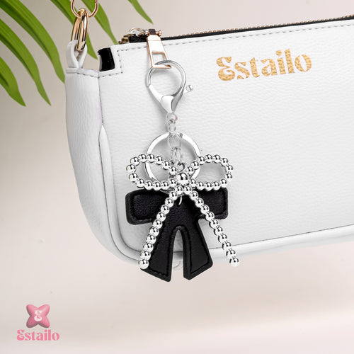 Beaded Bow Bag Charm