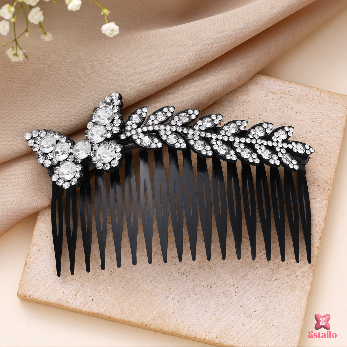 Moonlit Butterfly Leaf Hair Comb