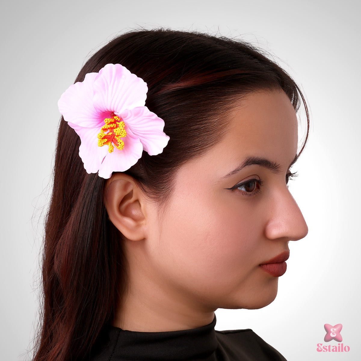Pink Hibiscus Flower Clip