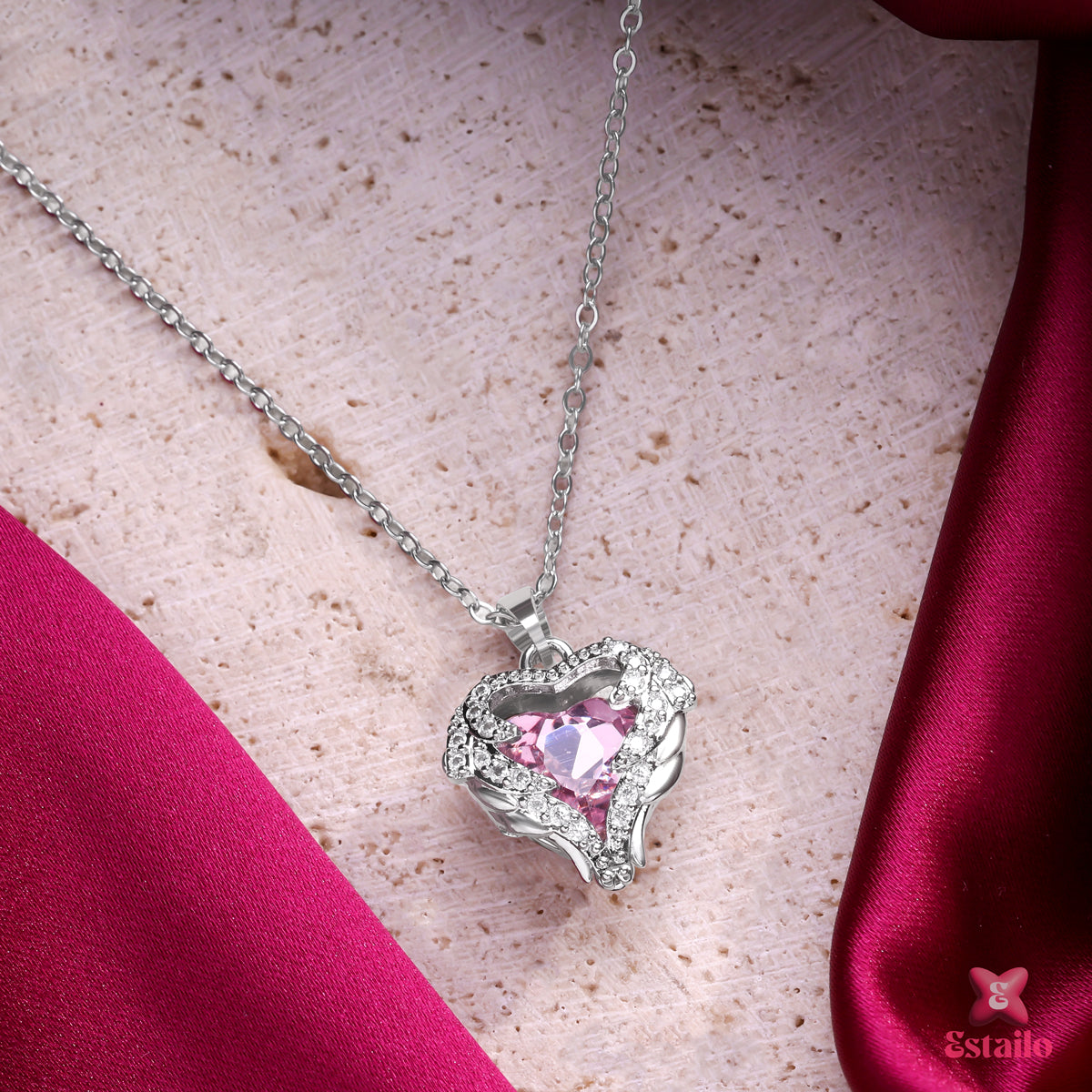 Silver Divine Heart Necklace