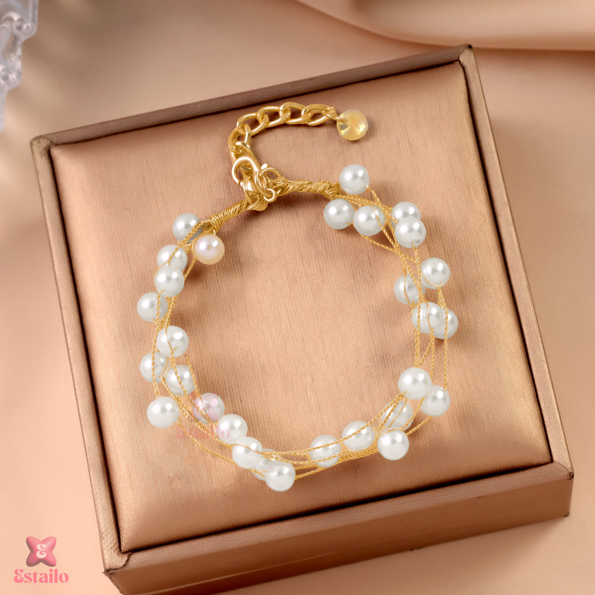 Gold-Tone Pearl Bracelet
