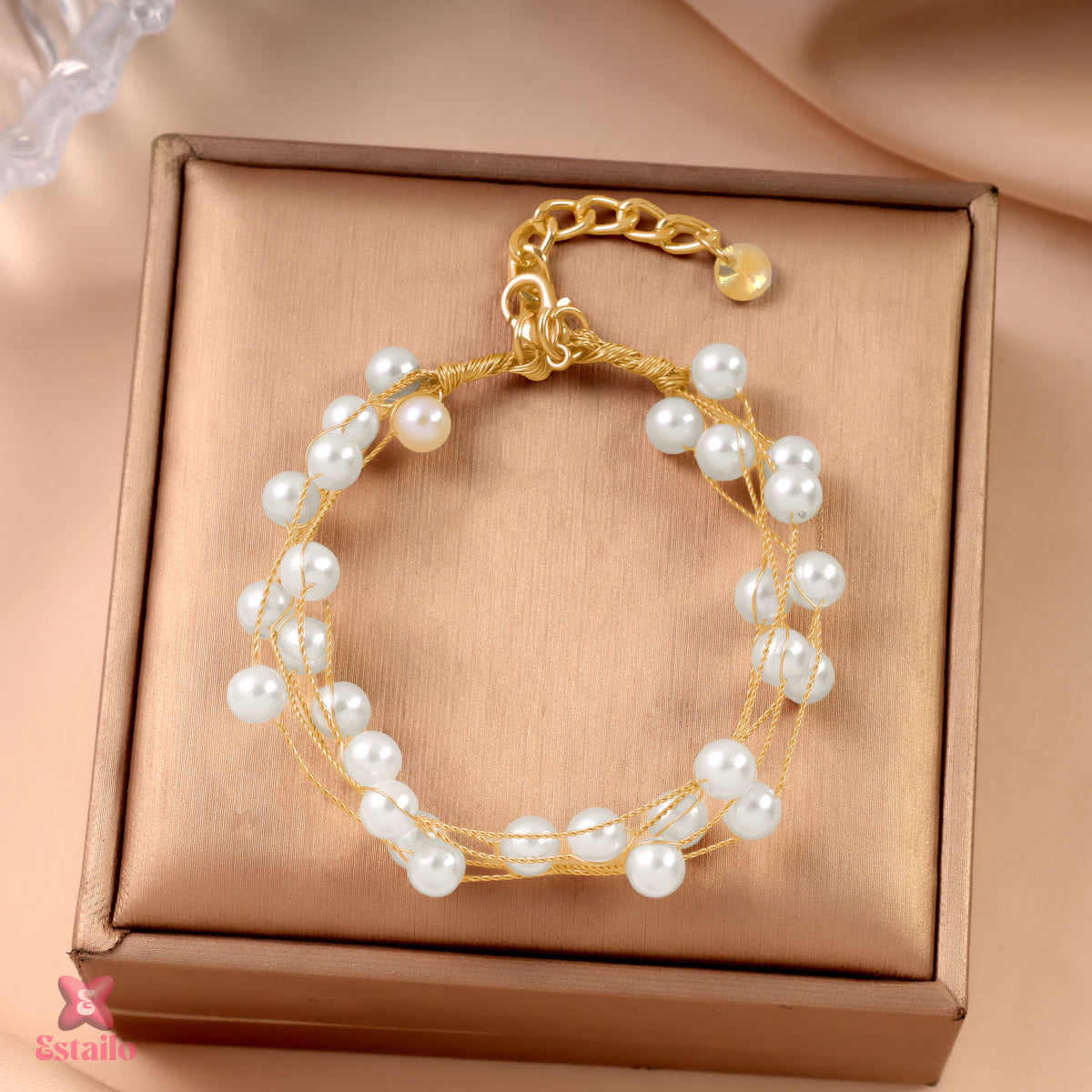 Gold-Tone Pearl Bracelet