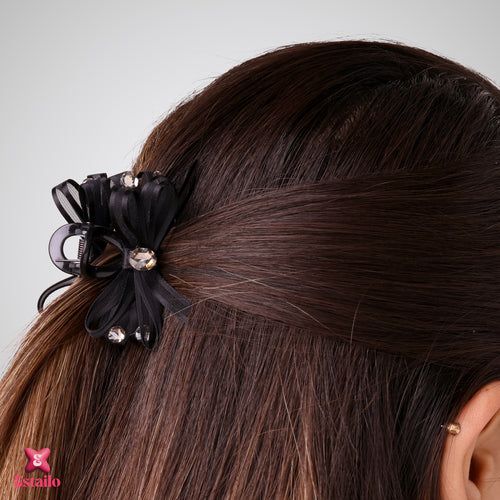 Embellished Bow Hair Clip