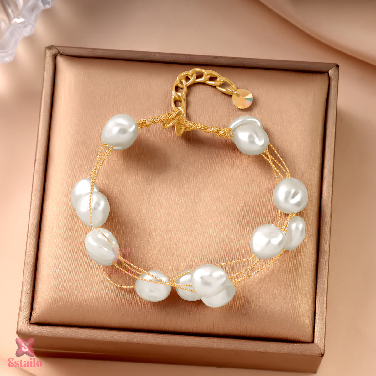 Pearl Droplet Cascade Bracelet