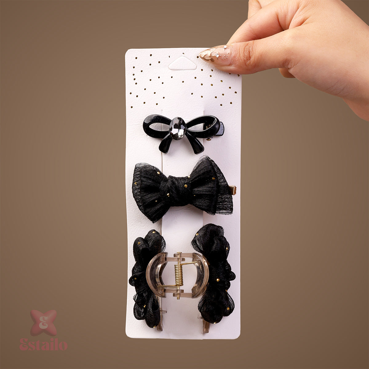 Midnight Bow Hair Clip