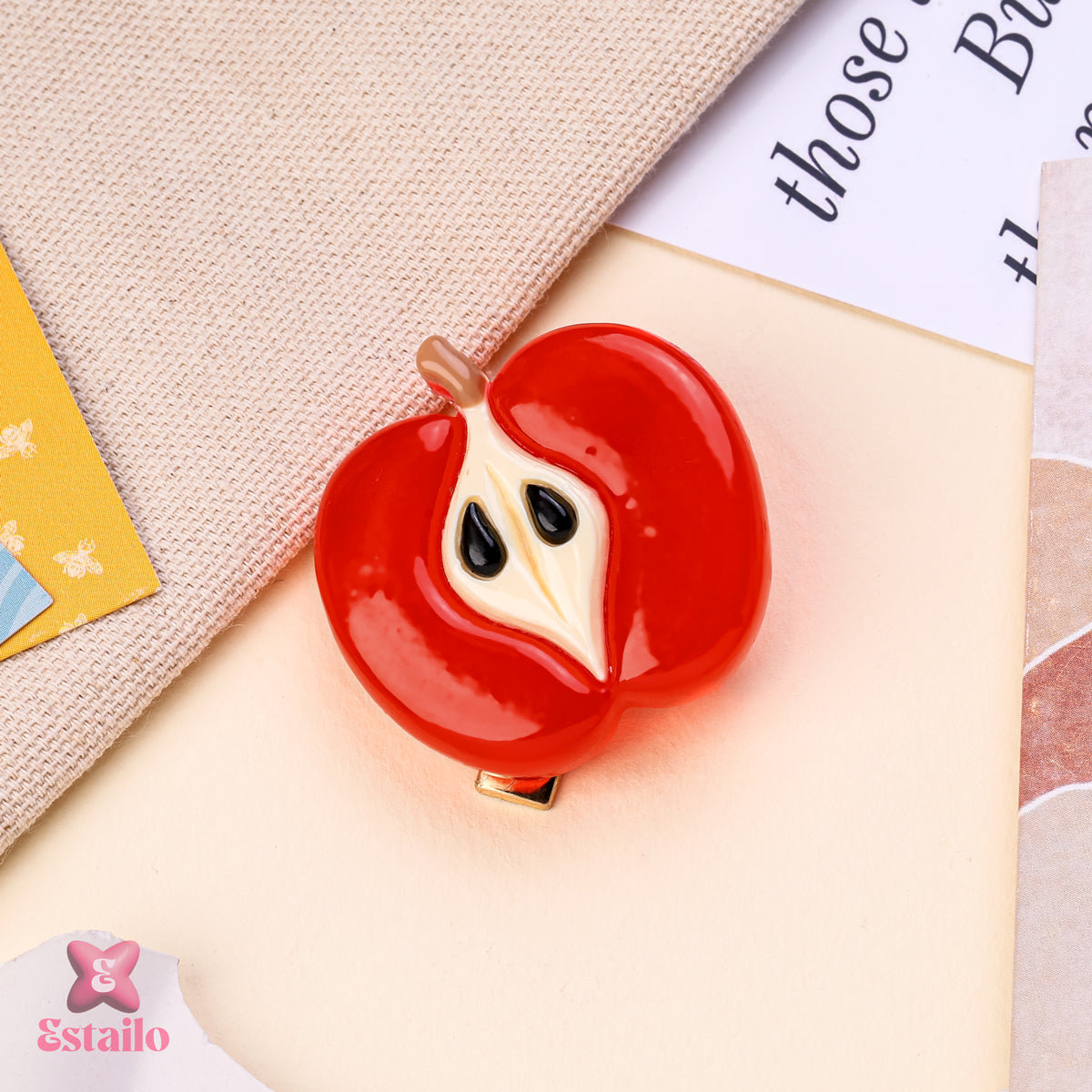 Apple Slice Hair Clip