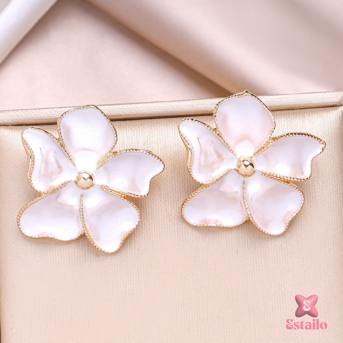 White Orchid Dangles Earrings
