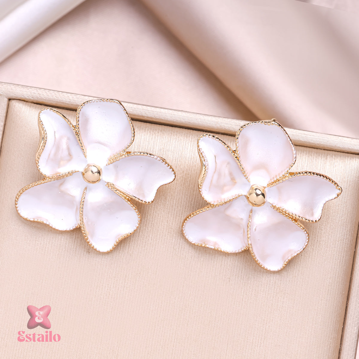 White Orchid Dangles Earrings
