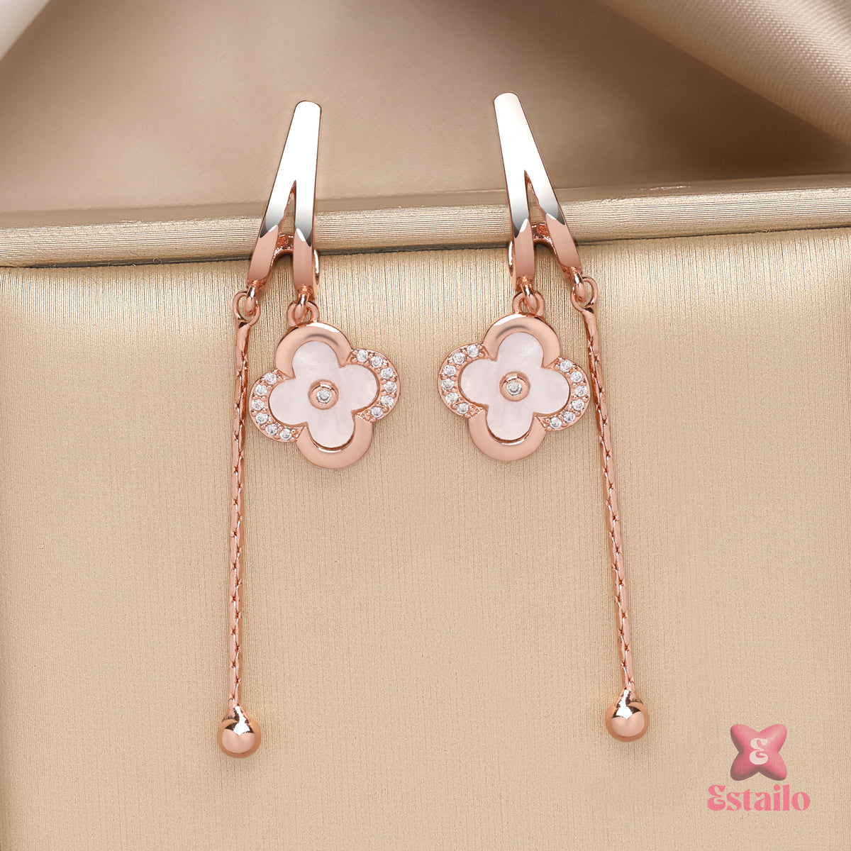 Rose Gold Radiance Drops Earrings