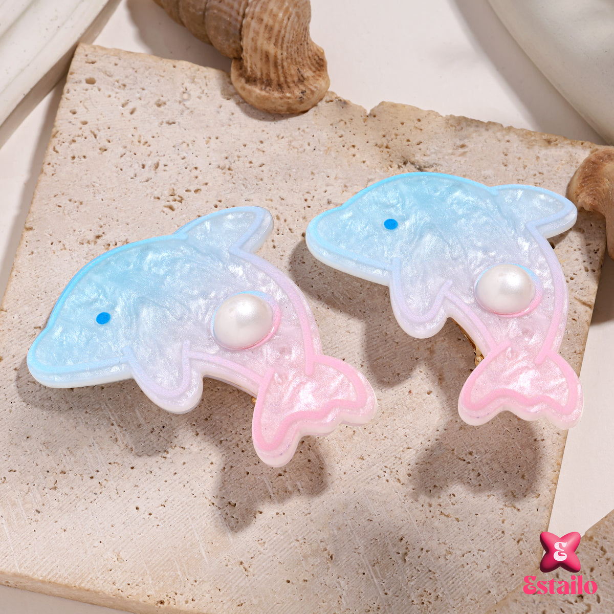 Seascape Dolphin Hair Clip