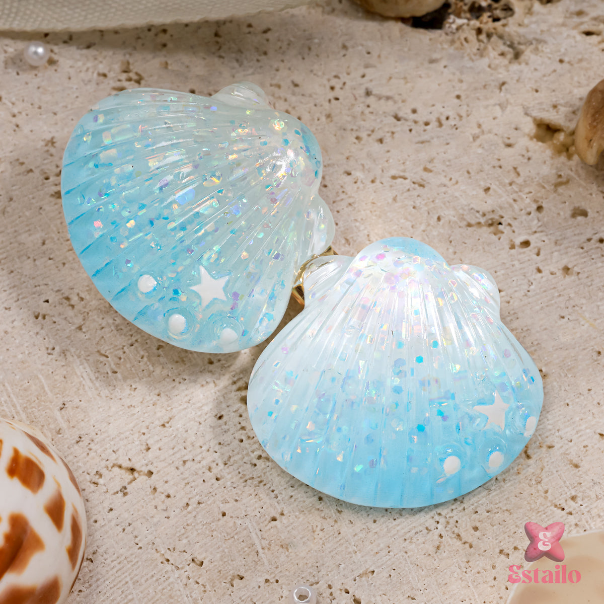 Glittering Ocean Hair Clip