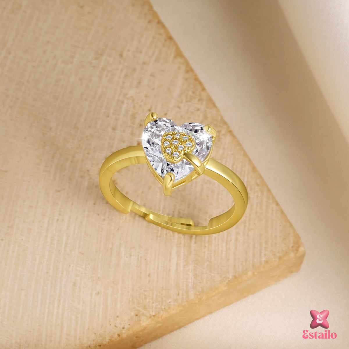 Golden Sacred Heart Ring