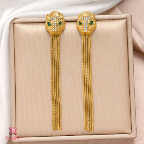 Leopard Emerald Eye Earrings