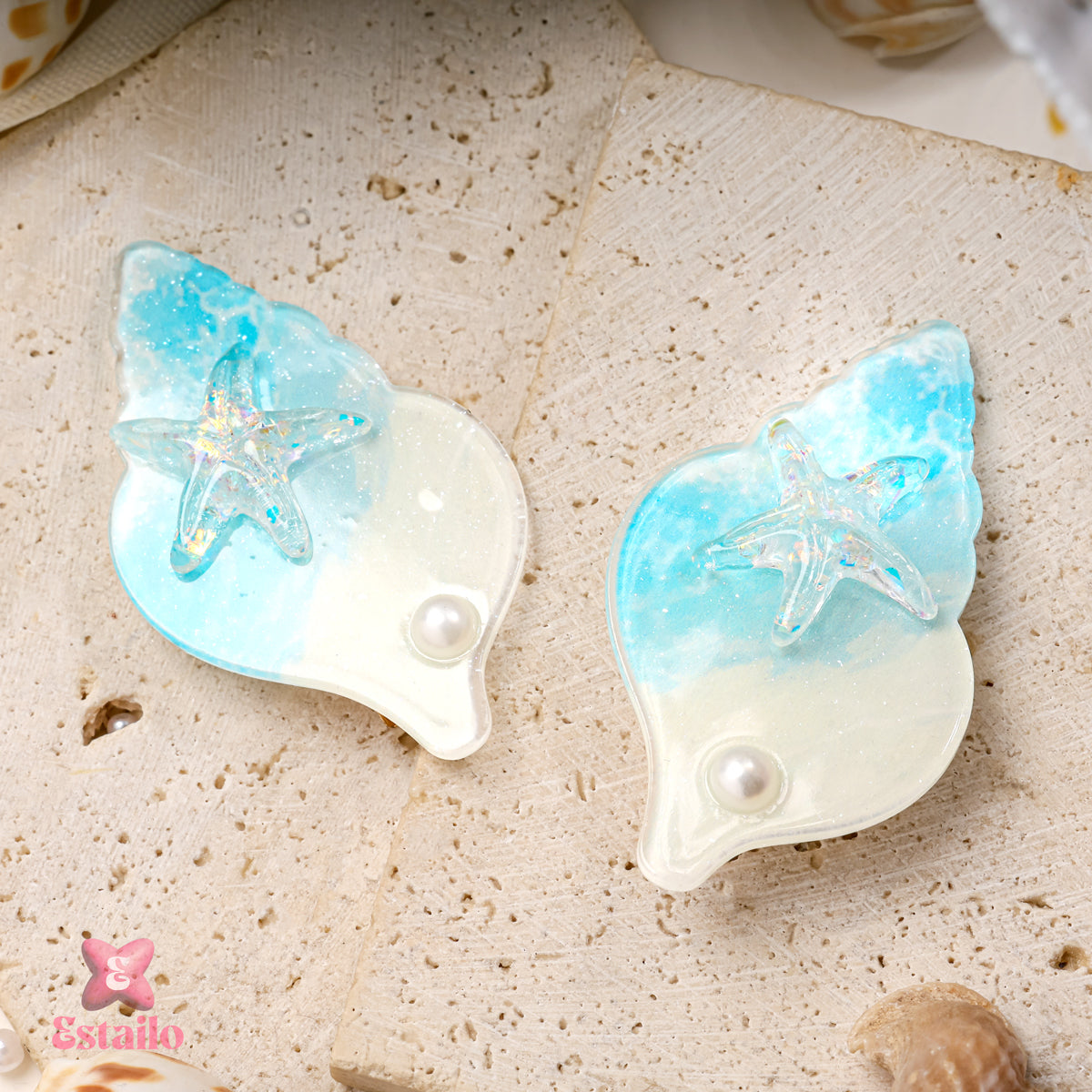 Oceanic Resin Hair Clip