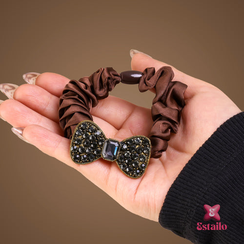 Brown Crystal Hair Tie