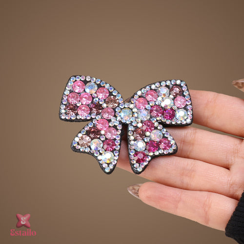Rhinestone Bow Hair Clip