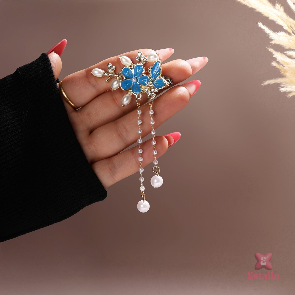 Floral Tassel Hair Clip