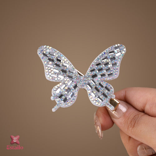 Silver Rhinestone Hair Clip