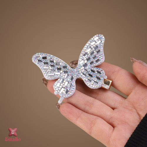 Silver Rhinestone Hair Clip