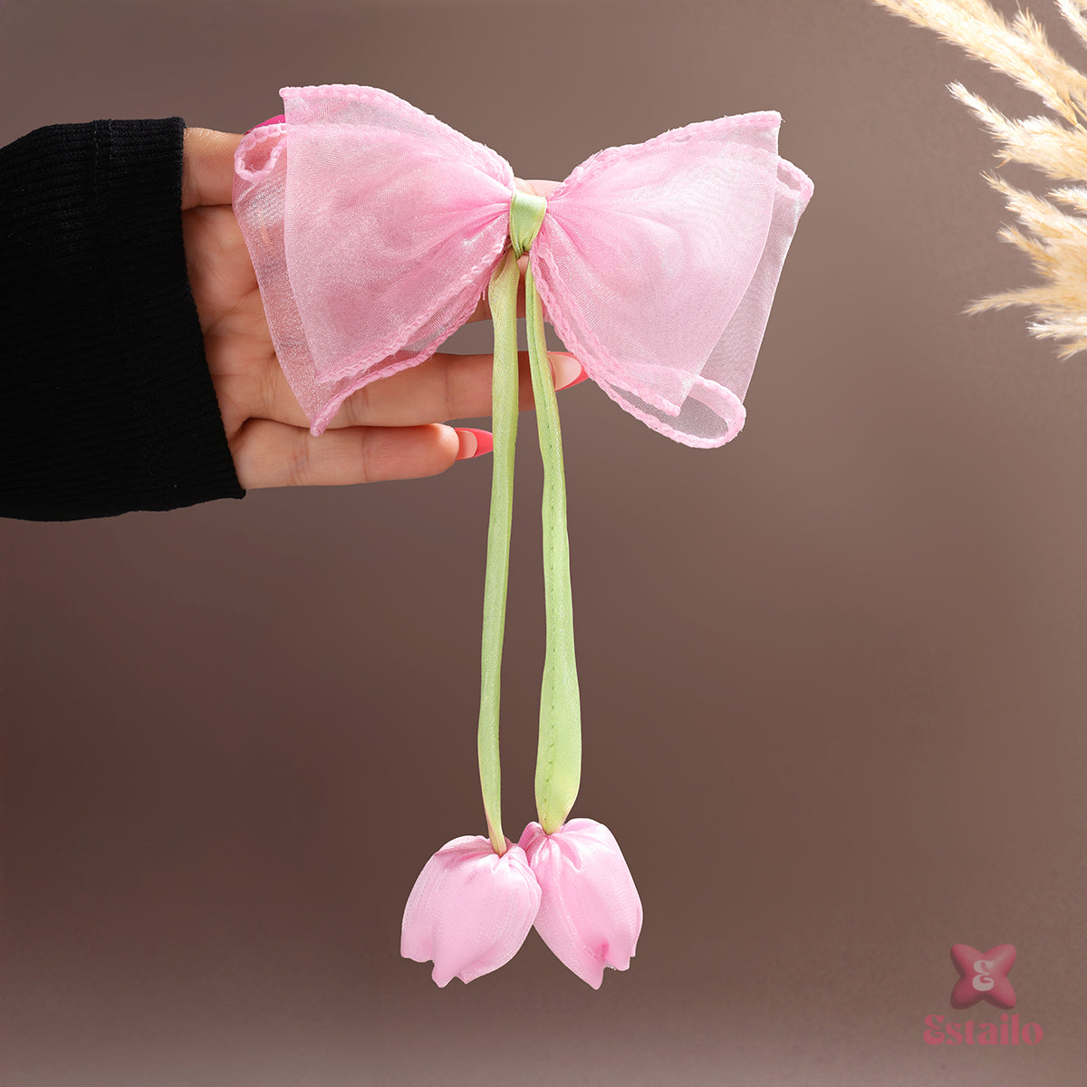 Delicate Tulip Hair Bow Clip