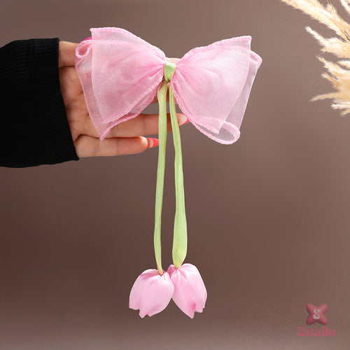 Delicate Tulip Hair Bow Clip