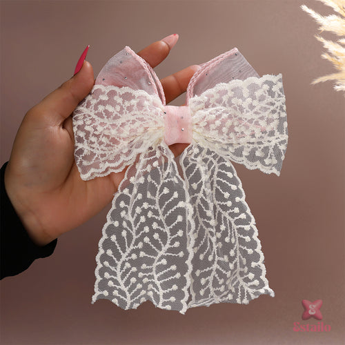 Ivory Lace Dream Bow Clip