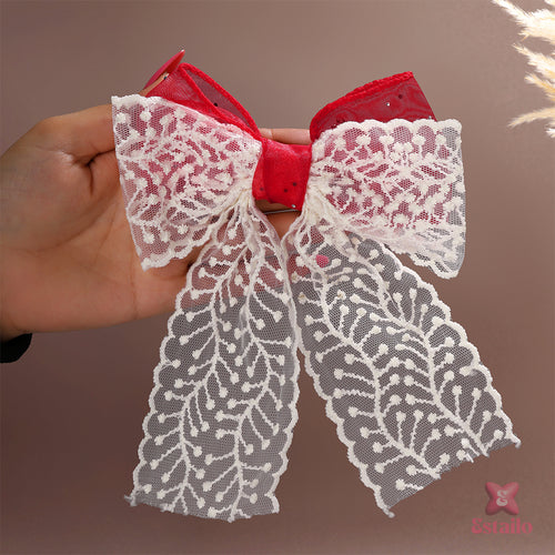 Regal Red Hair Bow Clip
