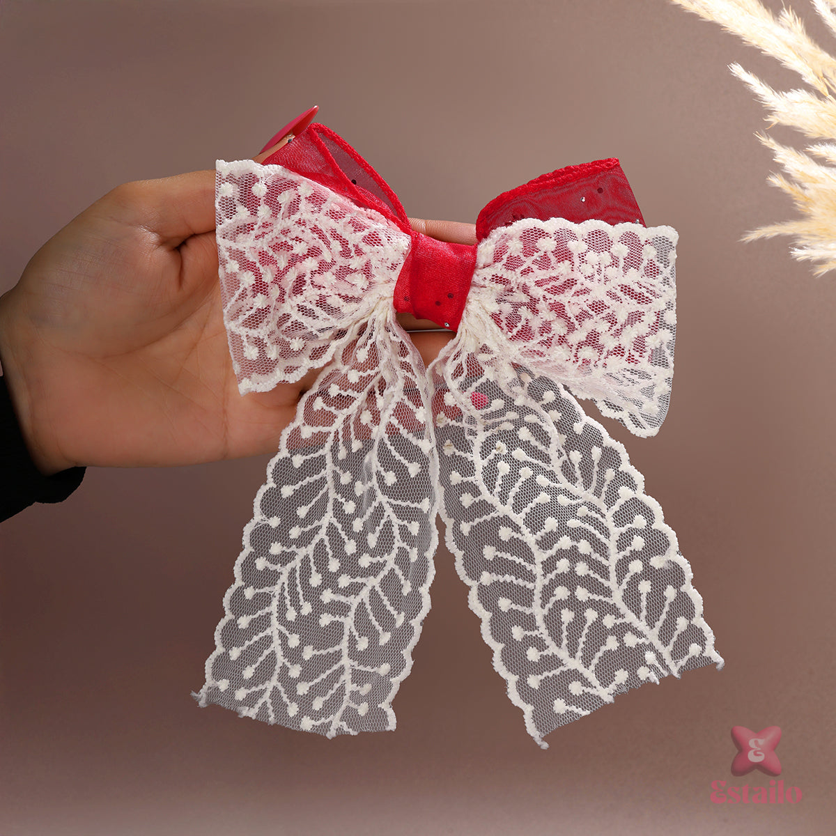 Regal Red Hair Bow Clip