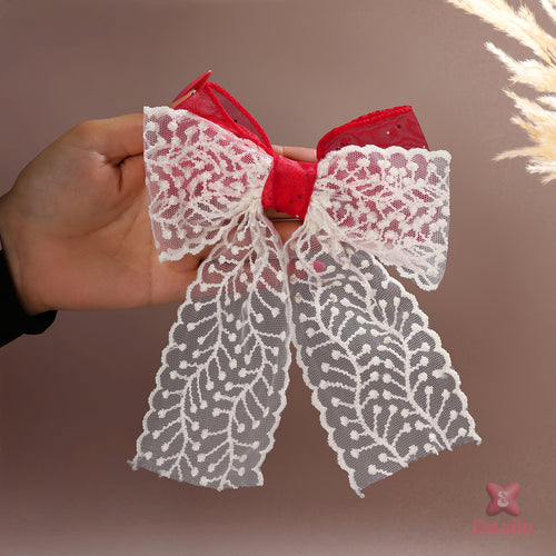 Regal Red Hair Bow Clip