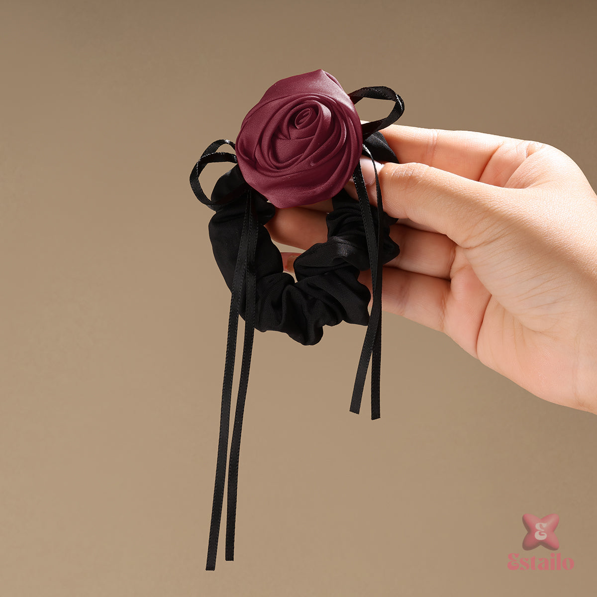 Midnight Rose Hair Tie