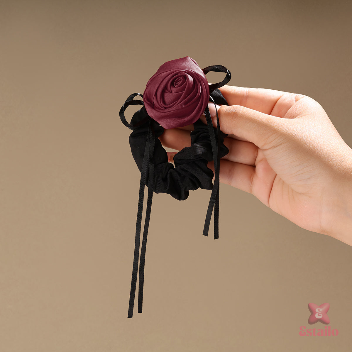 Midnight Rose Hair Tie