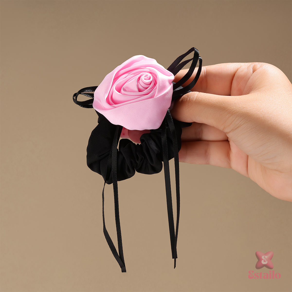 Dreamy Rose Scrunchie Hair Tie