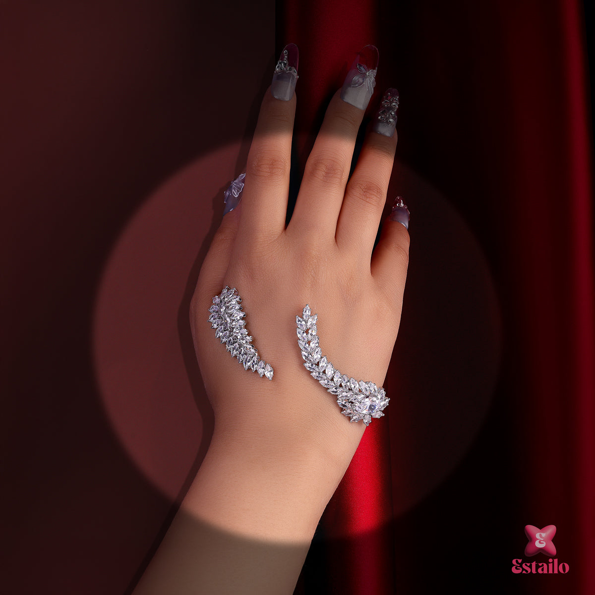 Floral Spark Solitaire Hand Jewellery
