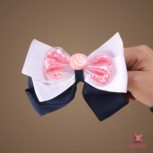Blue Sparkling Bow Clip