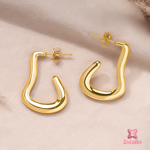 Gilded Wave Hoops Earrings