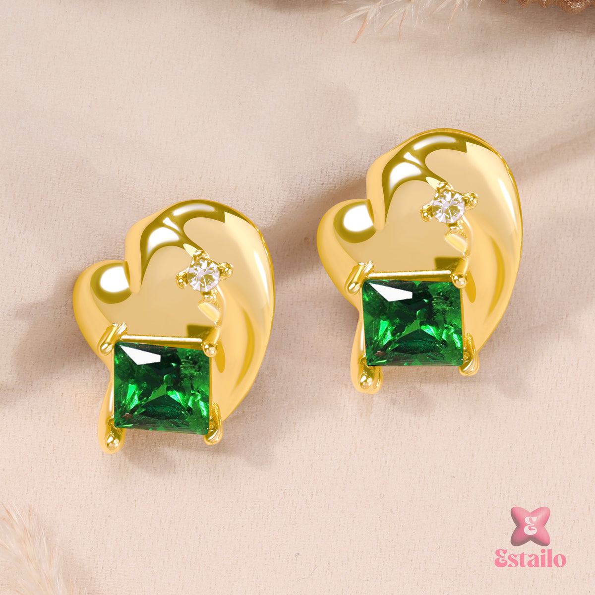Emerald Heart Radiance Earrings