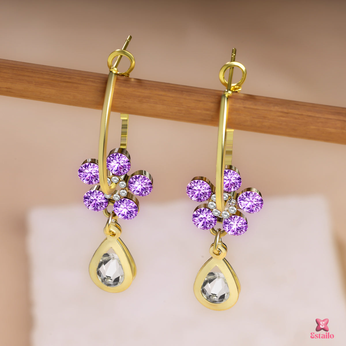 Rhinestone Floral Earring