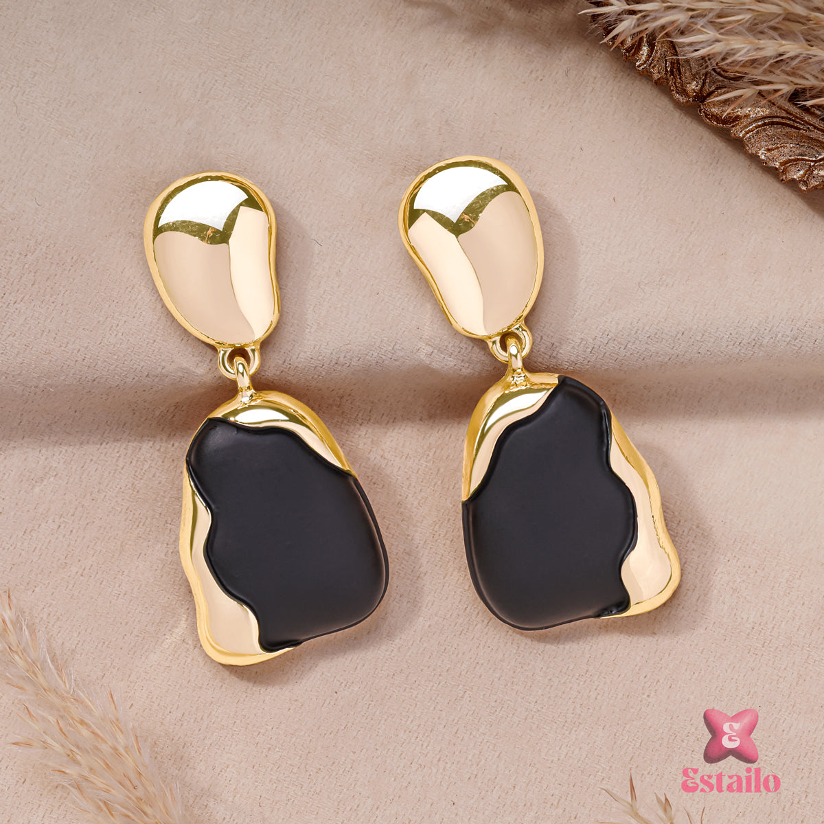 Golden Ripple Drops Earrings