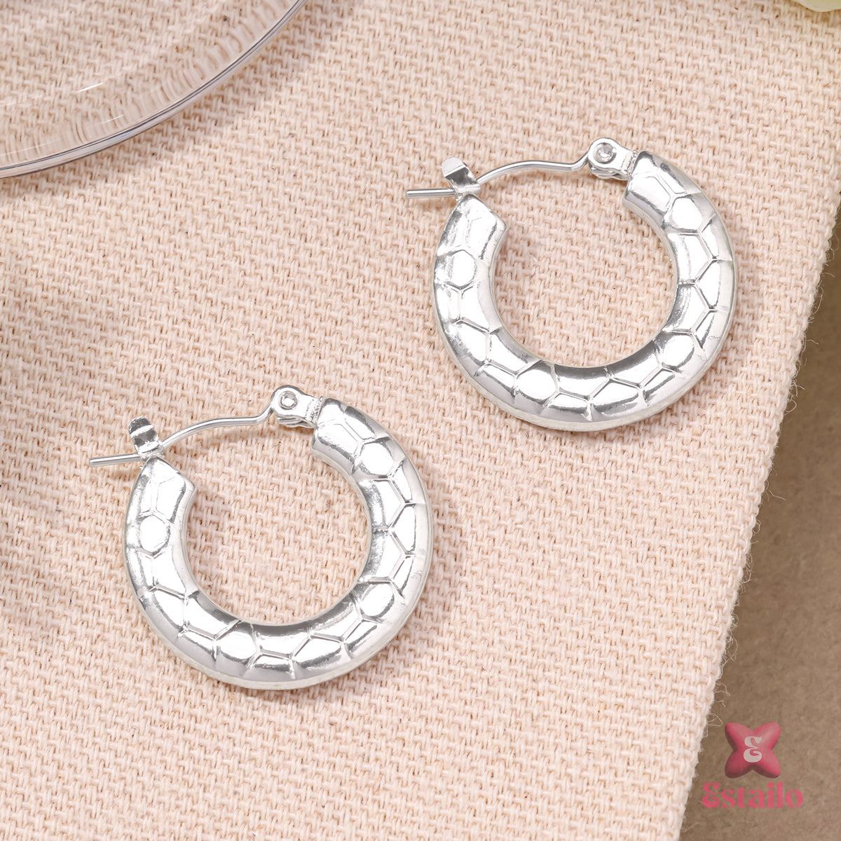 Silver Serpent Hoops Earrings
