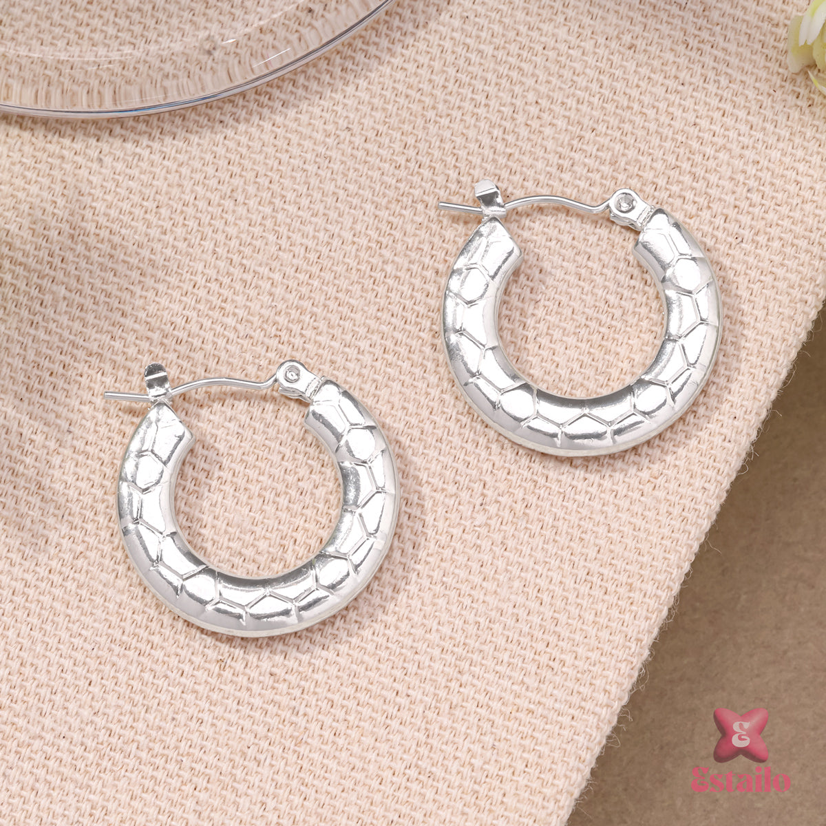 Silver Serpent Hoops Earrings
