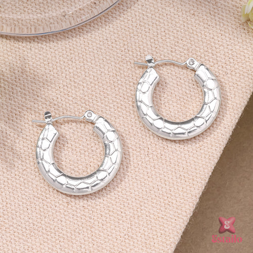 Silver Serpent Hoops Earrings