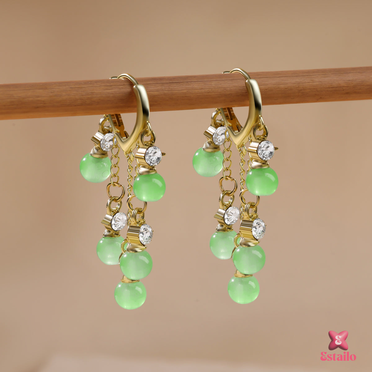 Cozy crystal hoops earrings