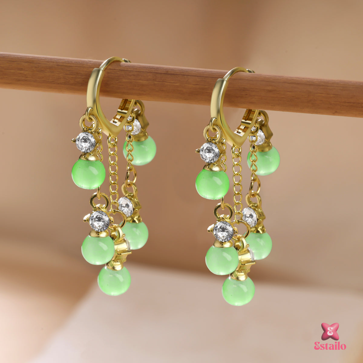 Cozy crystal hoops earrings